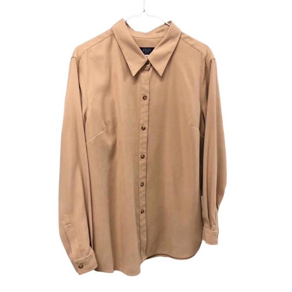 CRAZY HORSE By Liz Claiborne BUCKSKIN Colored Button Down Shirt Size LARGE